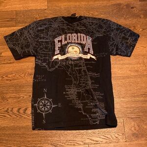 Vintage All over print Florida map t-shirt